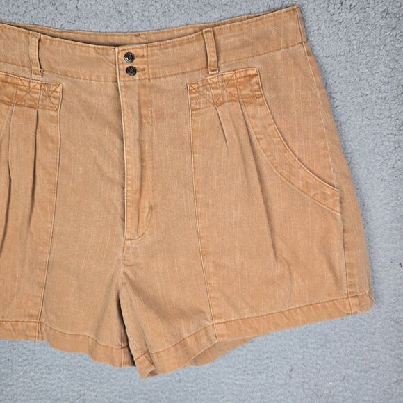 Universal Thread High Waisted Pleated Tan Shorts M Cotton Summer Classic Retro - Picture 5 of 8